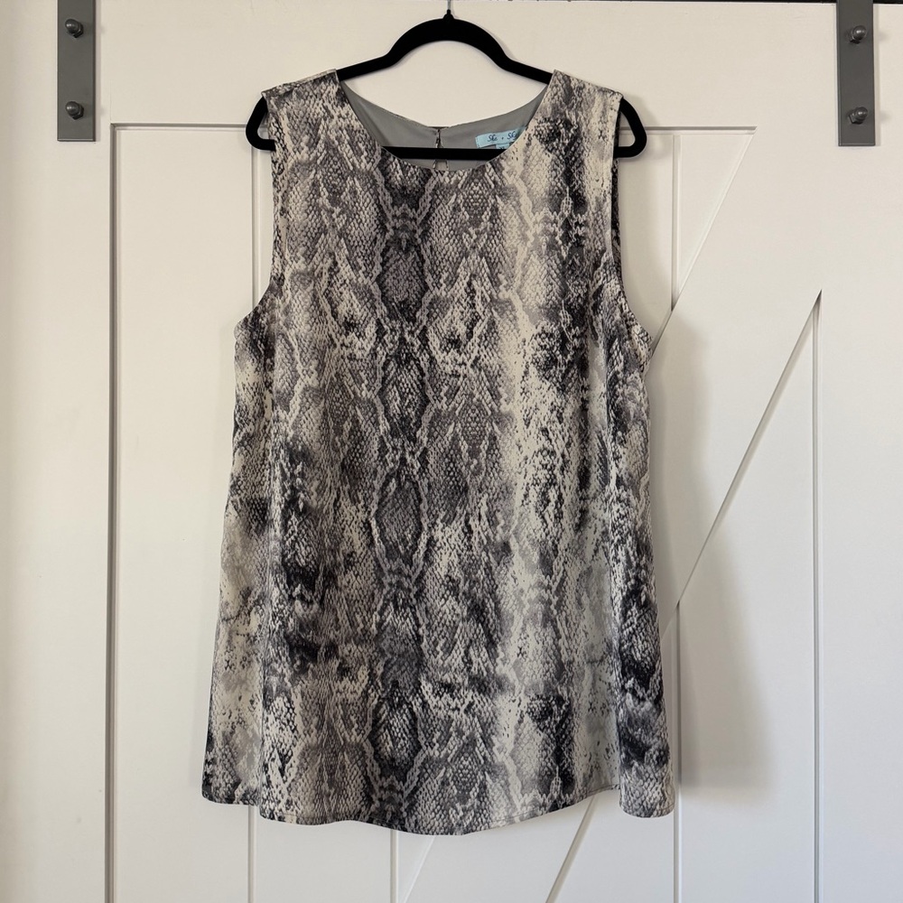 She + Sky Python Snake Print Tank Top Sleeveless … - image 2